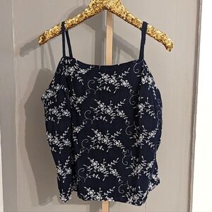 Francesca's Jun & Ivy Floral Embroidered Tank Top